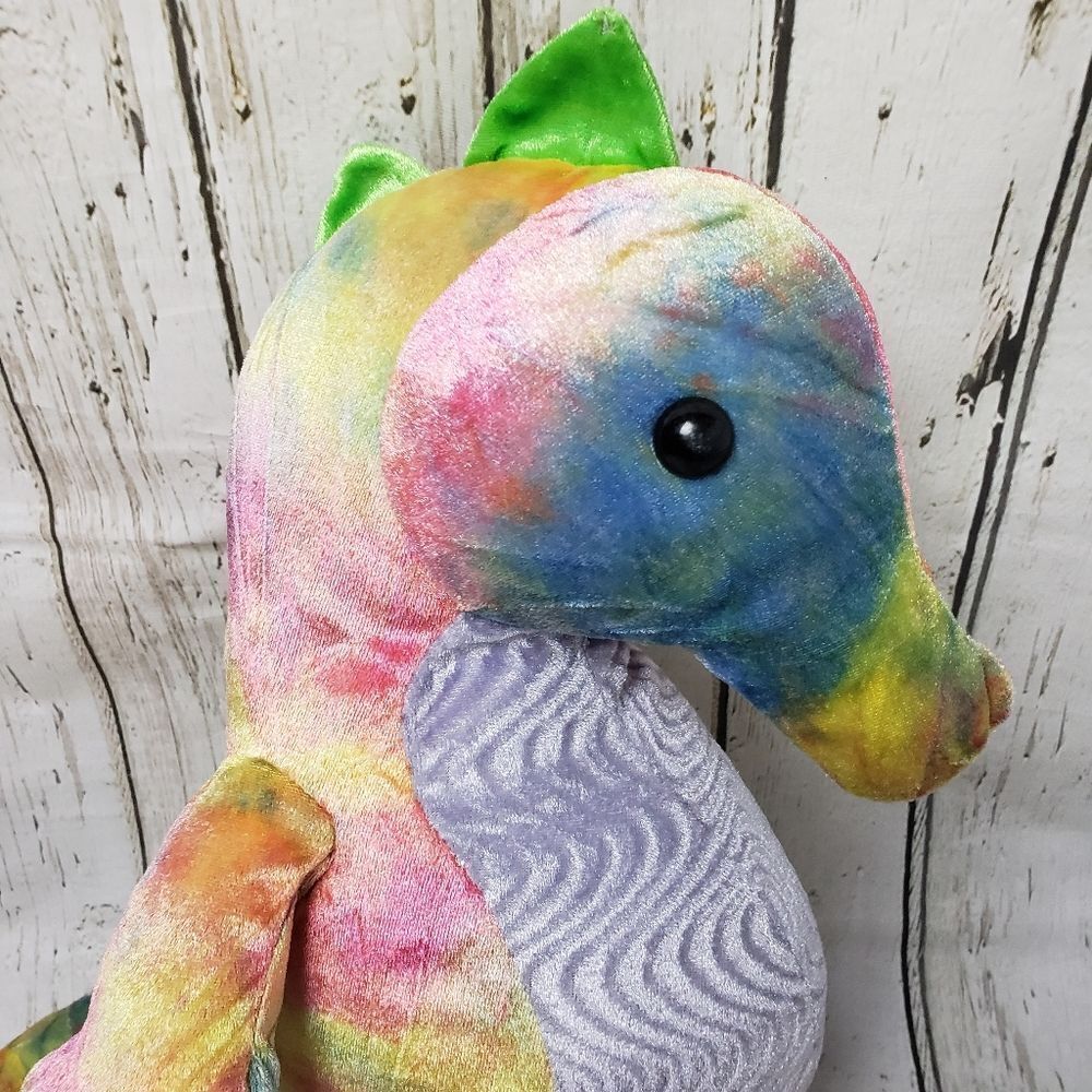 Build-A-Bear Splish Splash Seahorse Tie-Dye Rainbow Plush Soft BAB under the sea - Picture 4 of 13